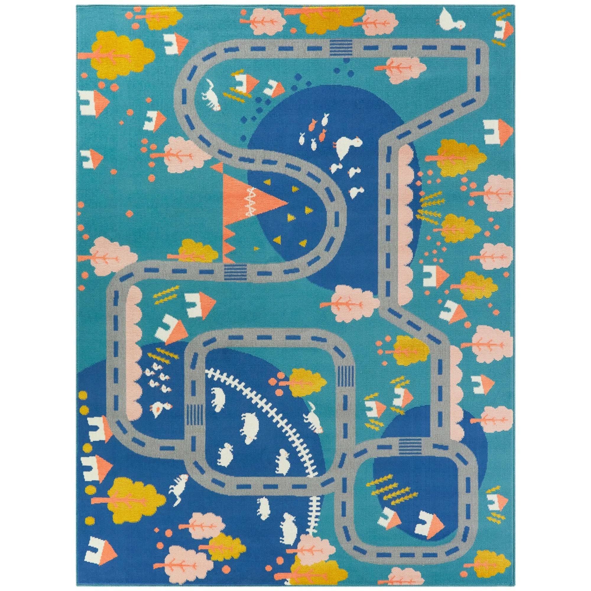 Balta Rural Roadway Cream 5 ft. x 7 ft. Kids Area Rug, Ivory