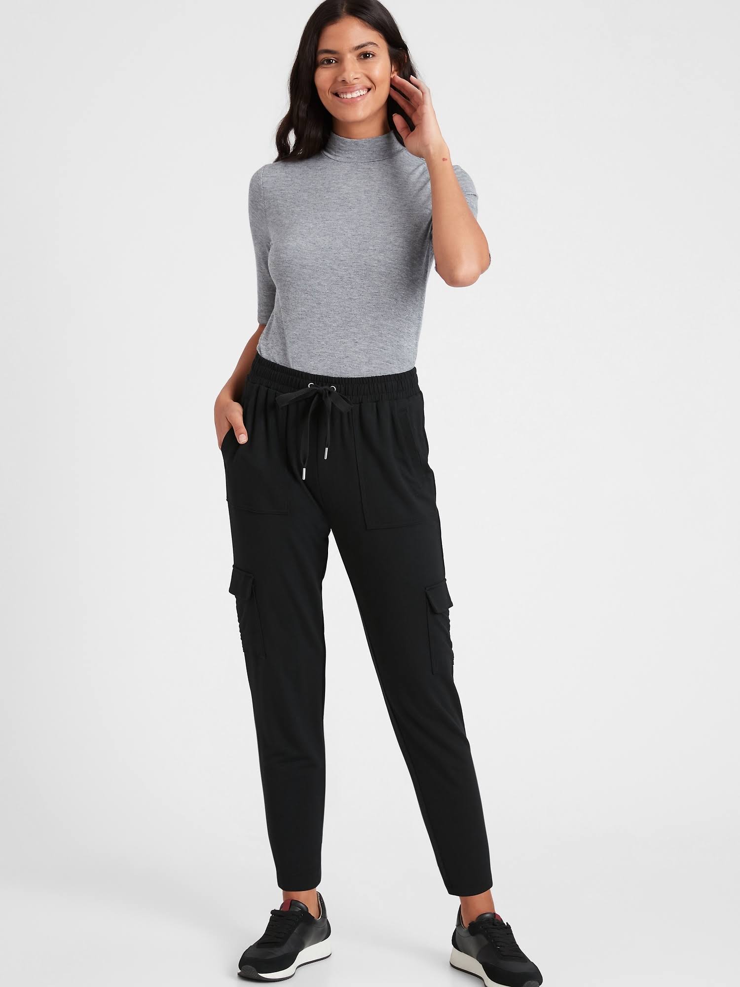 Banana Republic Women's Baby Terry Cargo Jogger Black Size XL
