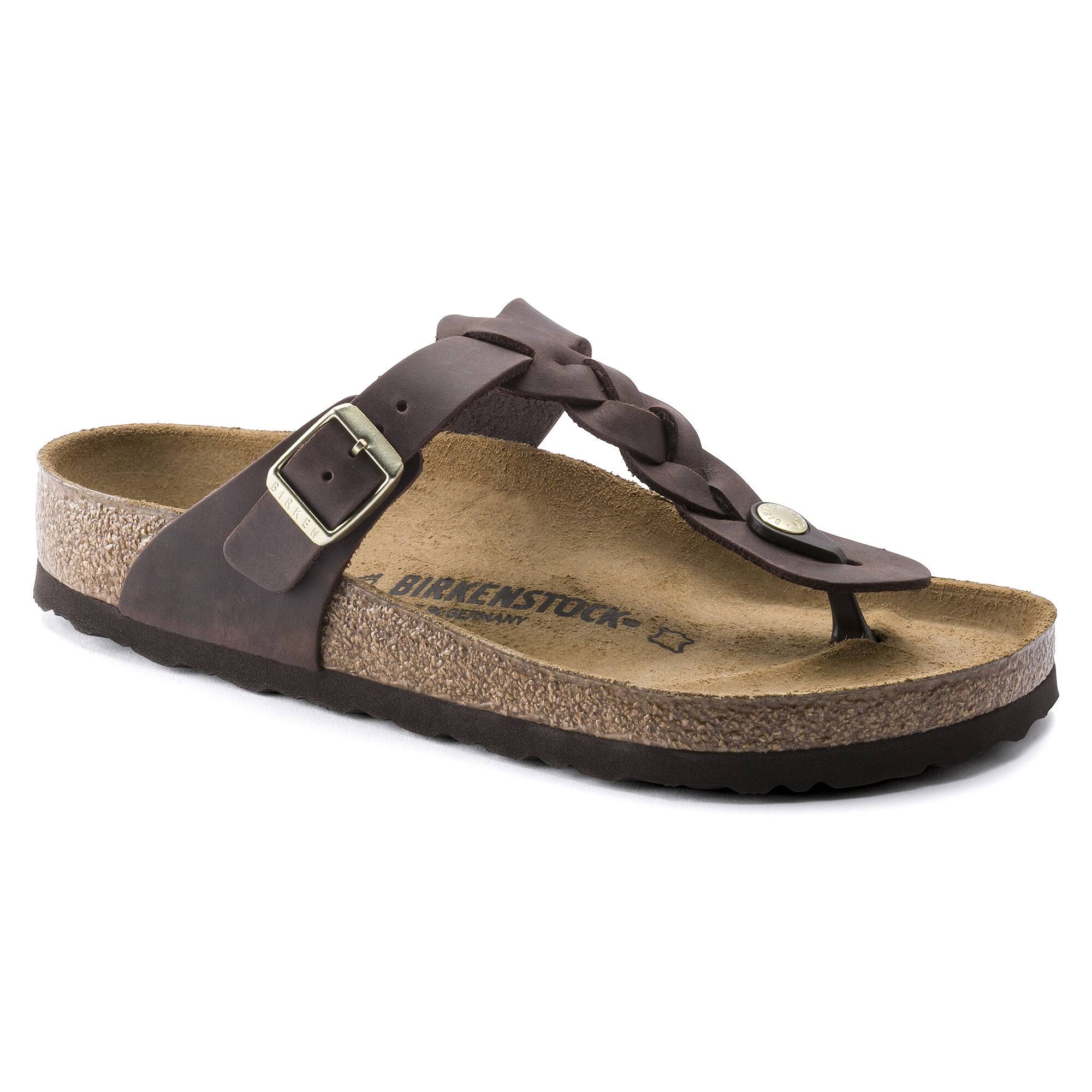BIRKENSTOCK Spring Gizeh Oiled Leather Habana Thong Sandals