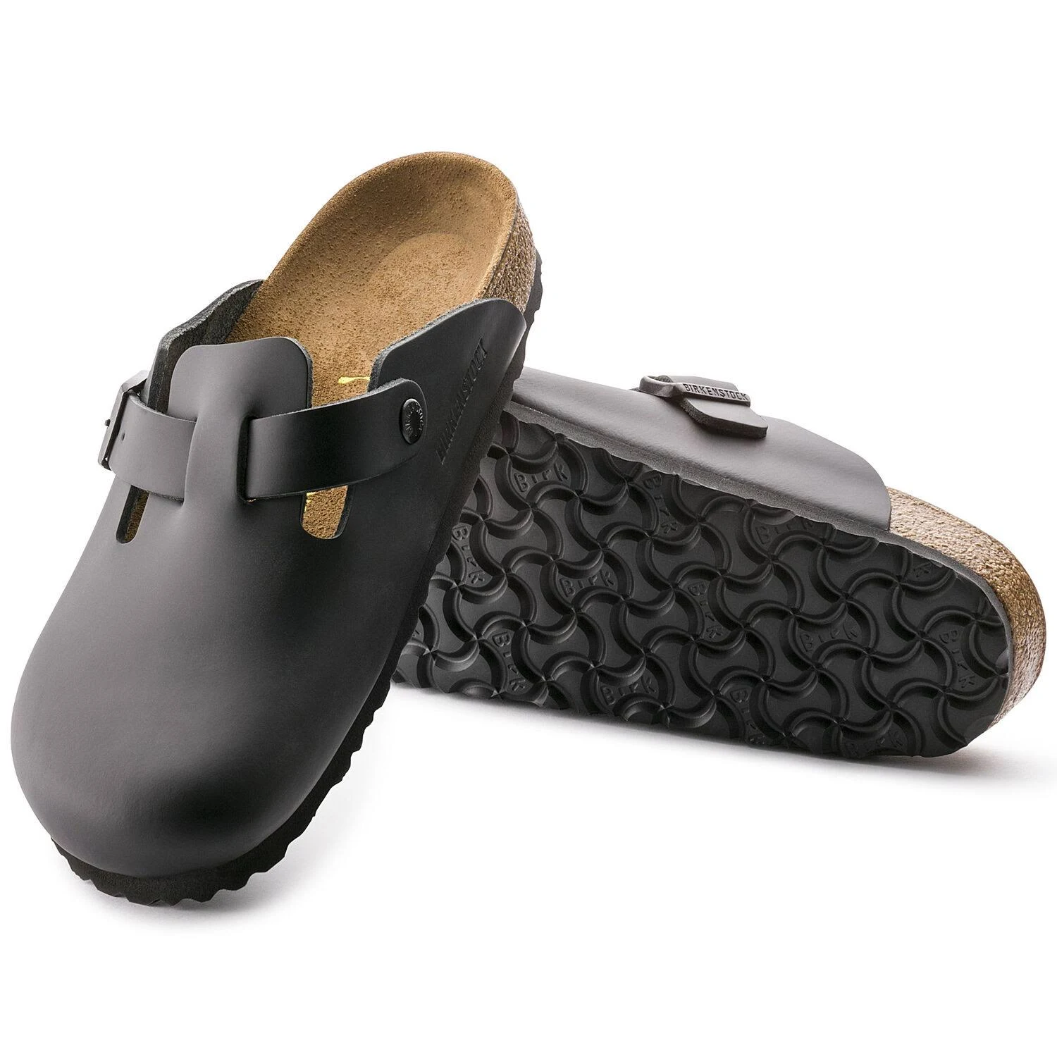 Birkenstock Boston Clogs Regular Black Natural Leather EU 42 / Regular