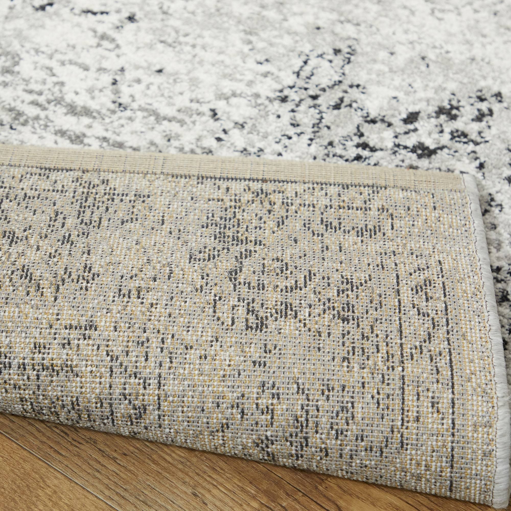 Casteau Distressed Oriental Area Rug - 5&3x22 x 7& - Medium Grey