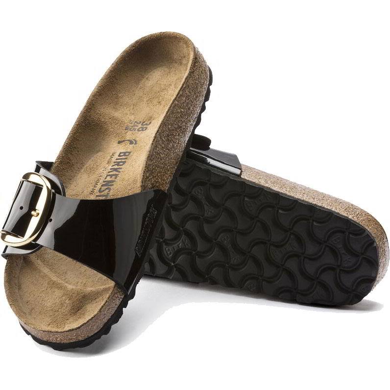 Birkenstock Unisex Madrid Big Buckle Birko-Flor Sandal Patent Black 37