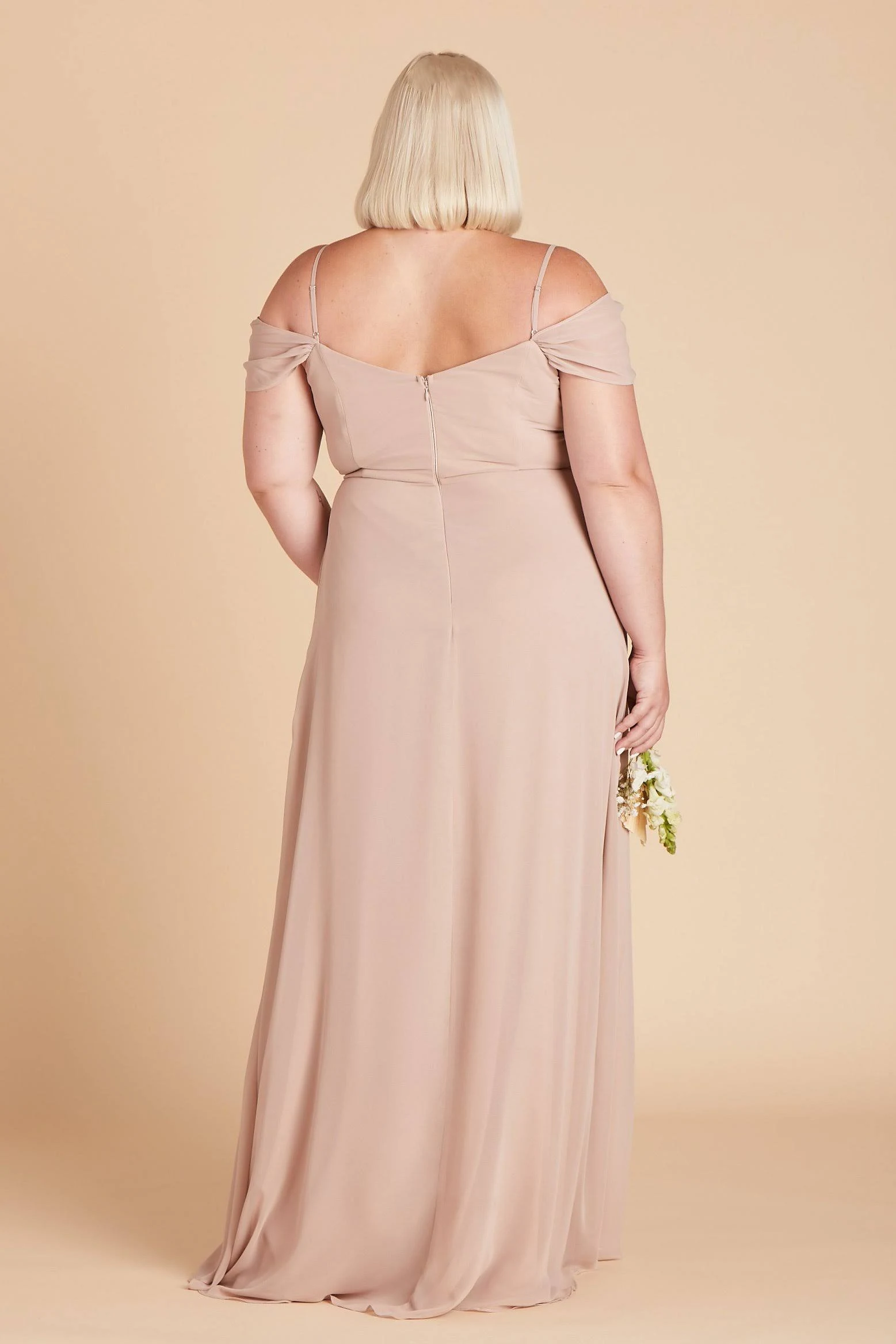 Birdy Grey Spence Plus Size Convertible Chiffon Bridesmaid Dress in Taupe 2x / Taupe