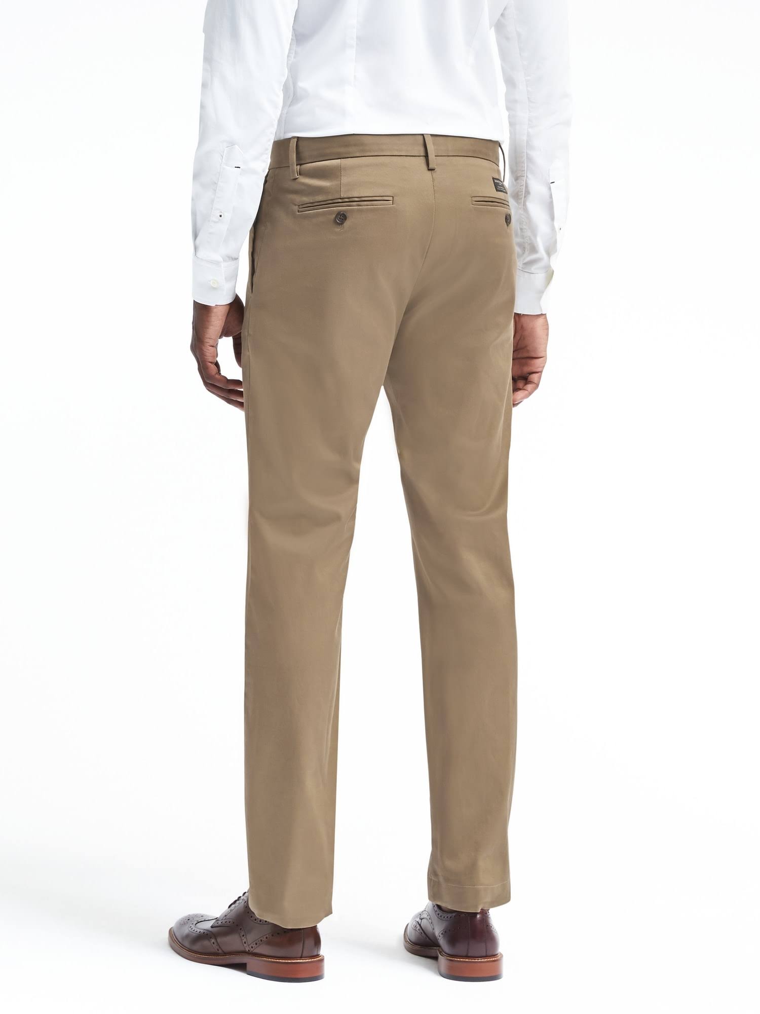 Banana Republic Men's Straight Rapid Movement Chino Pant Airforce Khaki Tall Size 38W 36L