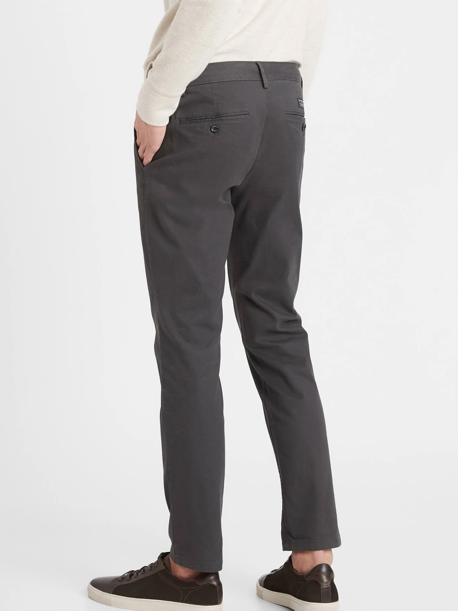 Banana Republic Men's Fulton Skinny Stretch Chino Pant Charcoal Tall Size 42W 36L