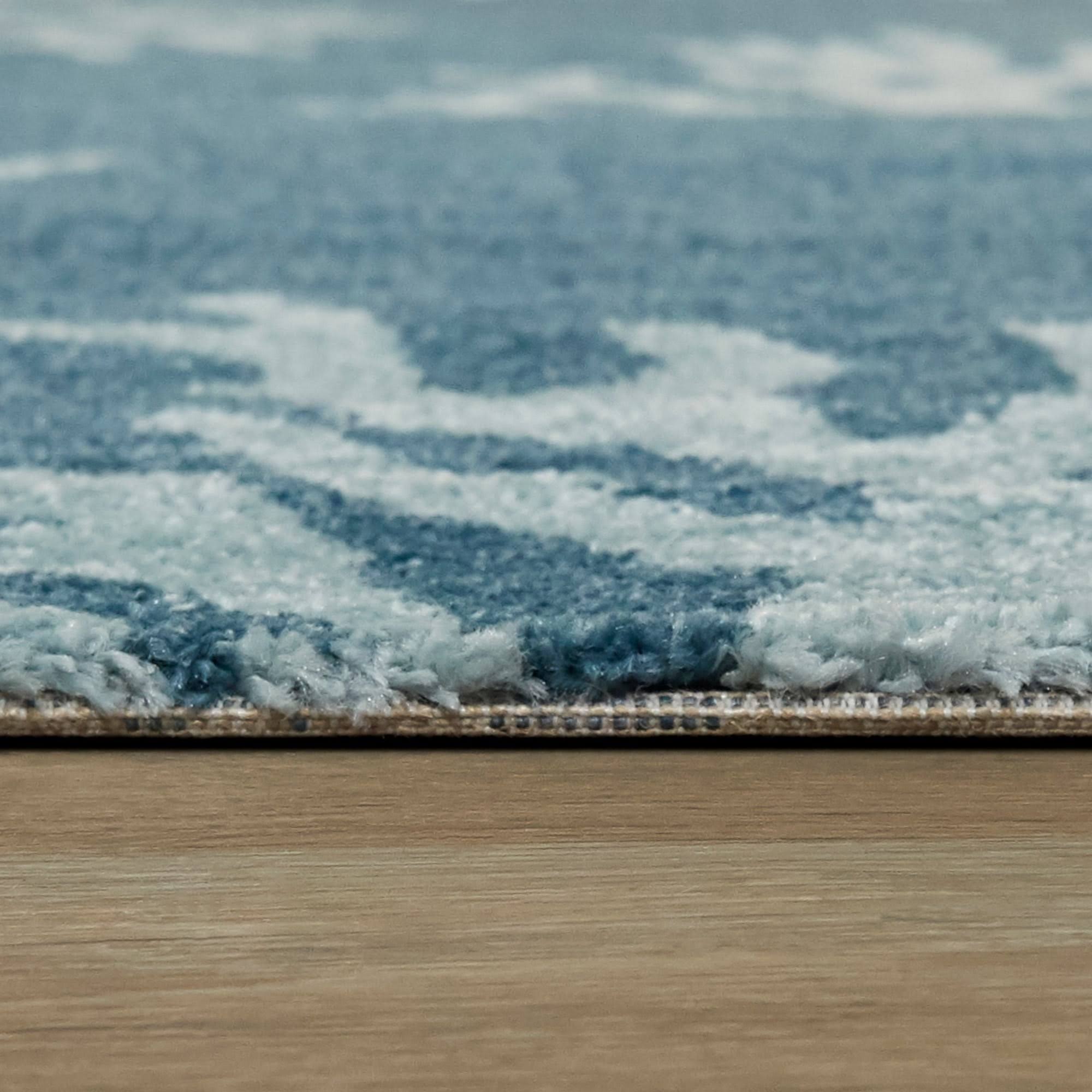 BALTA Caistor Blue 8 ft. x 10 ft. Coastal Coral Print Area Rug