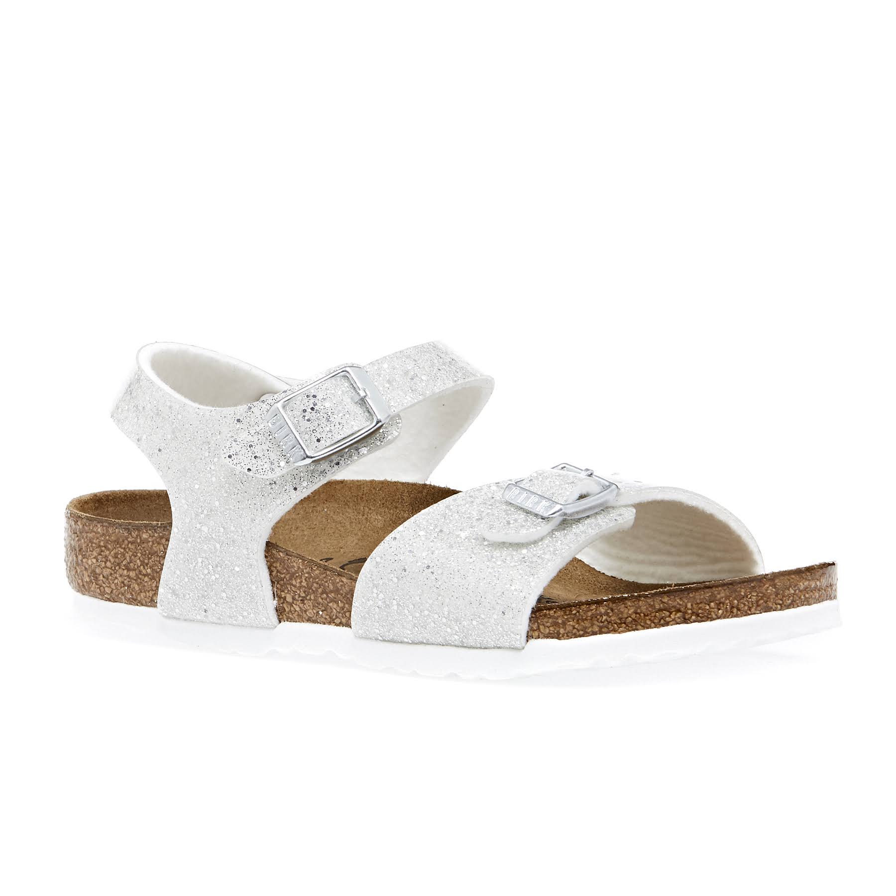 Birkenstock Infant Rio Plain Kids Silver Birko-Flor Strap Sandals