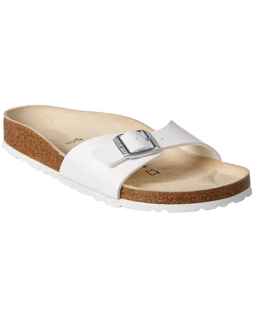 Birkenstock Womens Madrid Birko-Flor Footbed Sandals White 41 Narrow (AA,N)