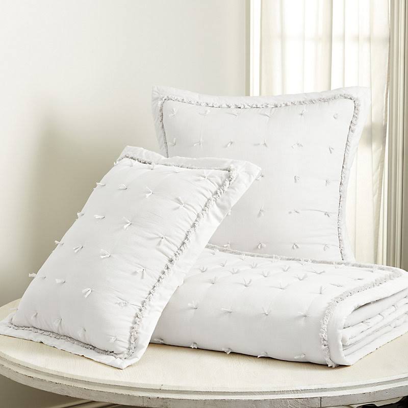Halle Pickstitch Quilt - White Twin - Ballard Designs