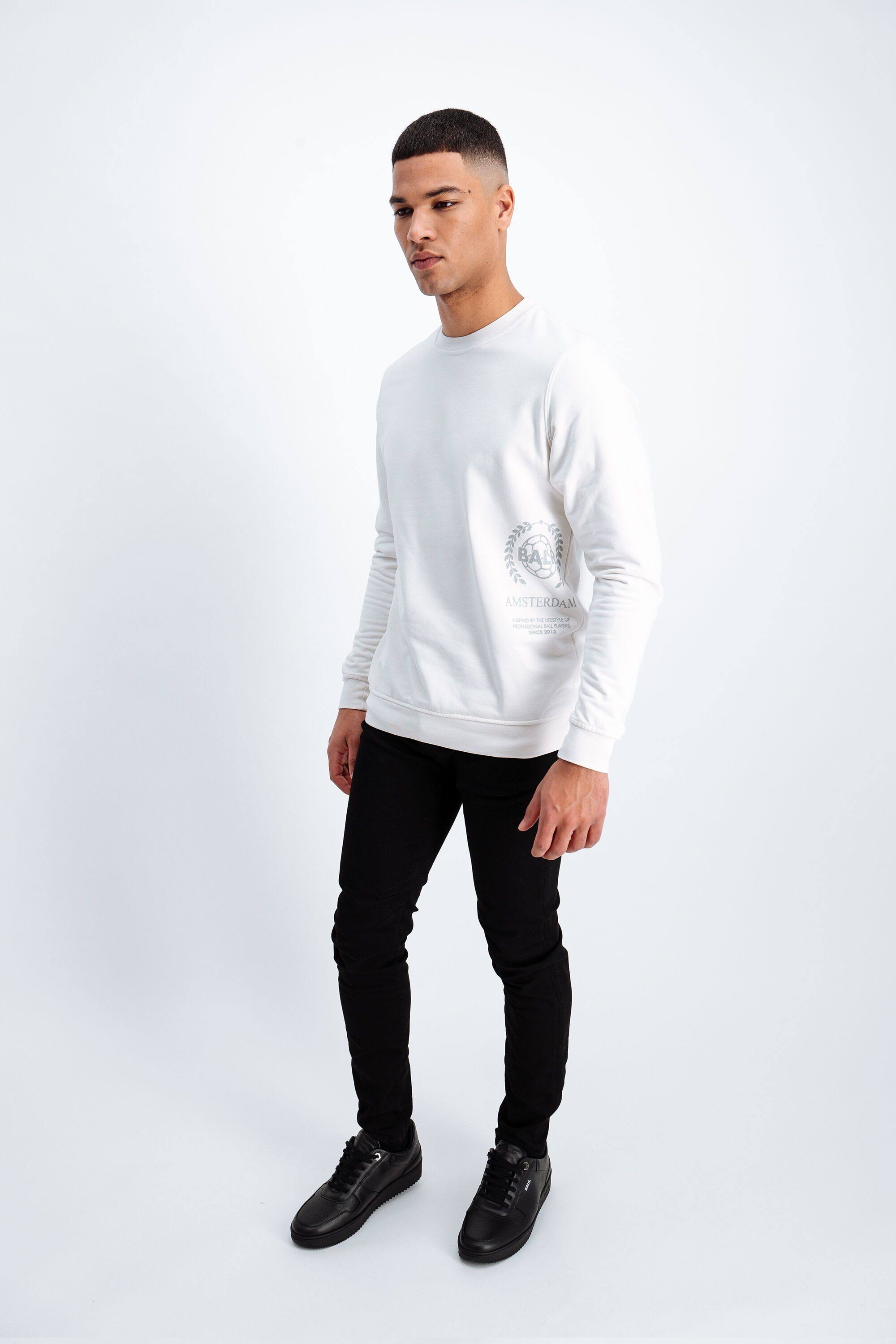 BALR. Crest Print Amsterdam Straight Crewneck Nimbus Cloud (XS)