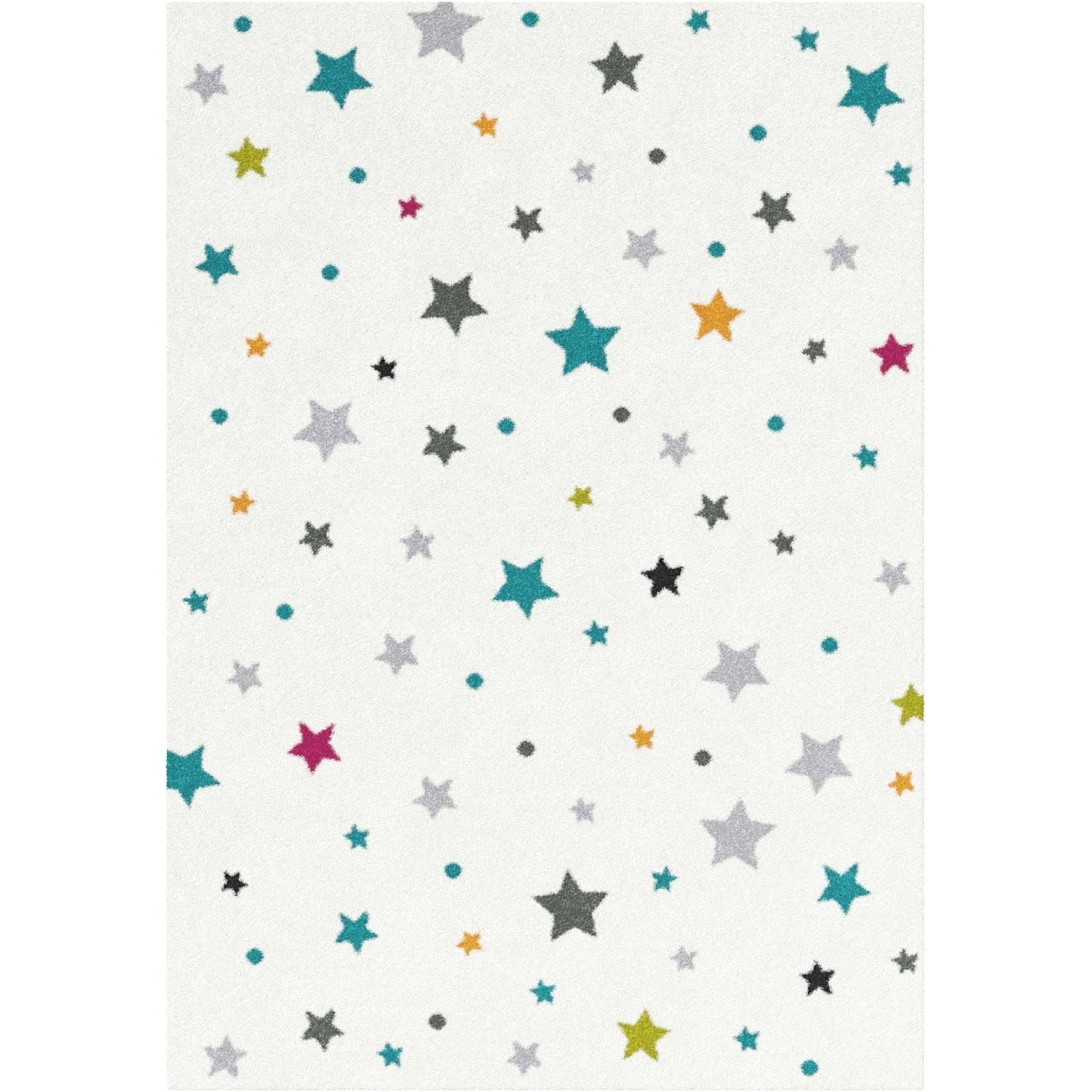 Twinkling Stars White Multi Area Rug - 3&11 x 5&6