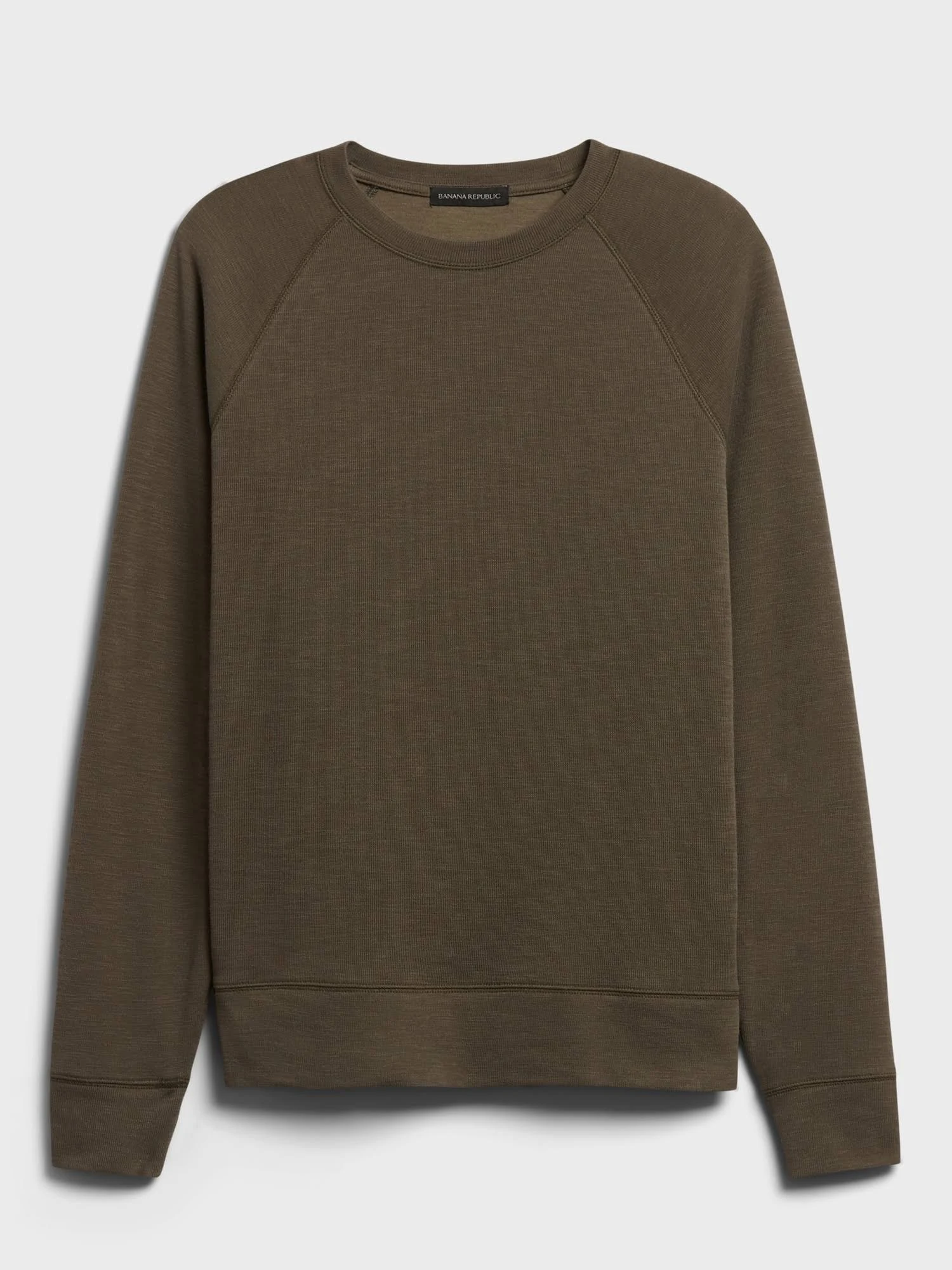 Banana Republic Men's Double-Knit Crew-Neck Sweatshirt Cargo Green Tall Size XXL