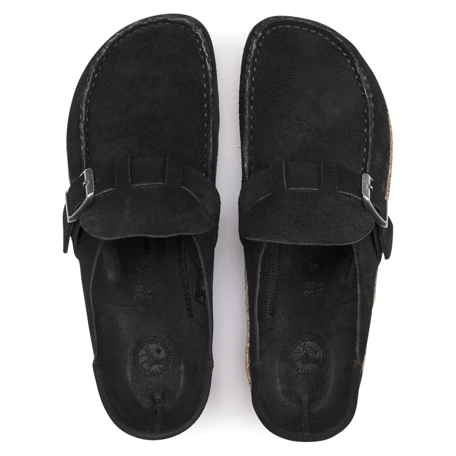Women's Birkenstock Buckley Narrow Shoes - Black Suede / 36