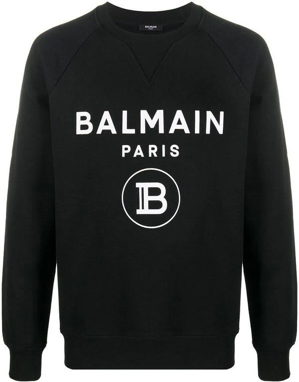 Balmain Logo Print Sweatshirt - Black - Sweatshirts