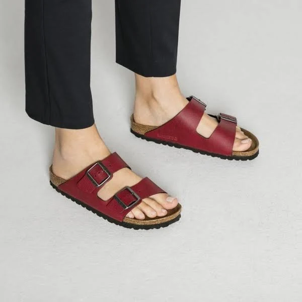Birkenstock Arizona Vegan, Birko-Flor, Pull Up Bordeaux