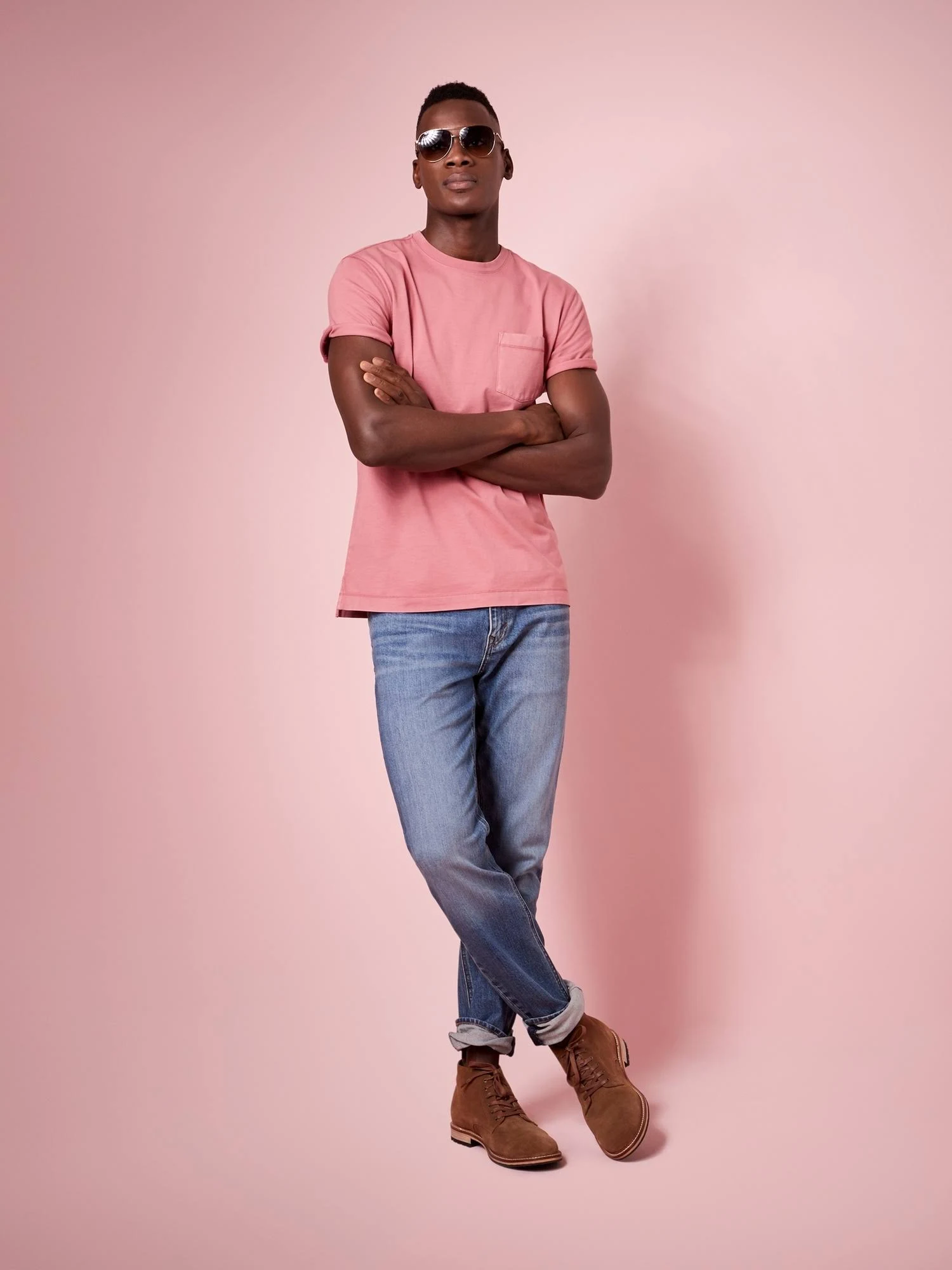 Banana Republic Men's Authentic Supima Crew-Neck T-Shirt Raspberry Sorbet Tall Size XL