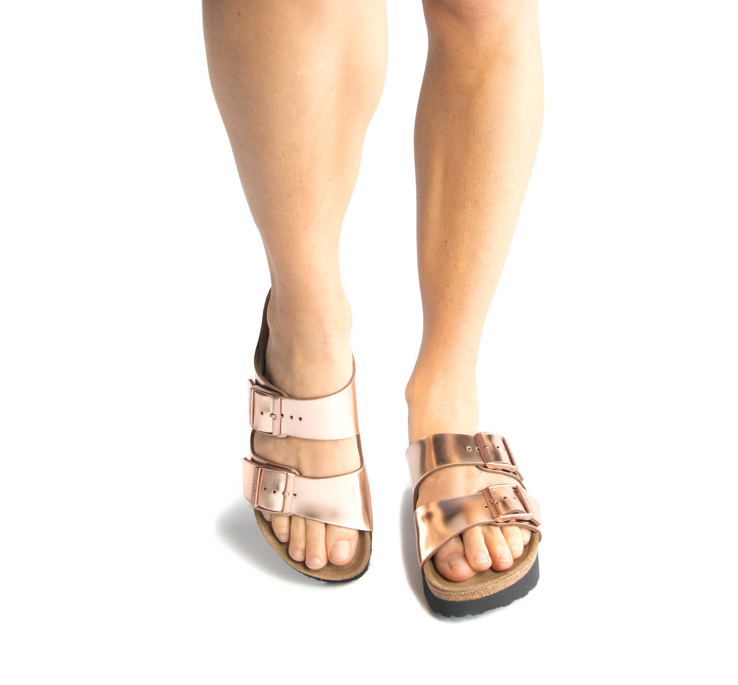 Birkenstock Women's Arizona Platform Leather Metallic Copper