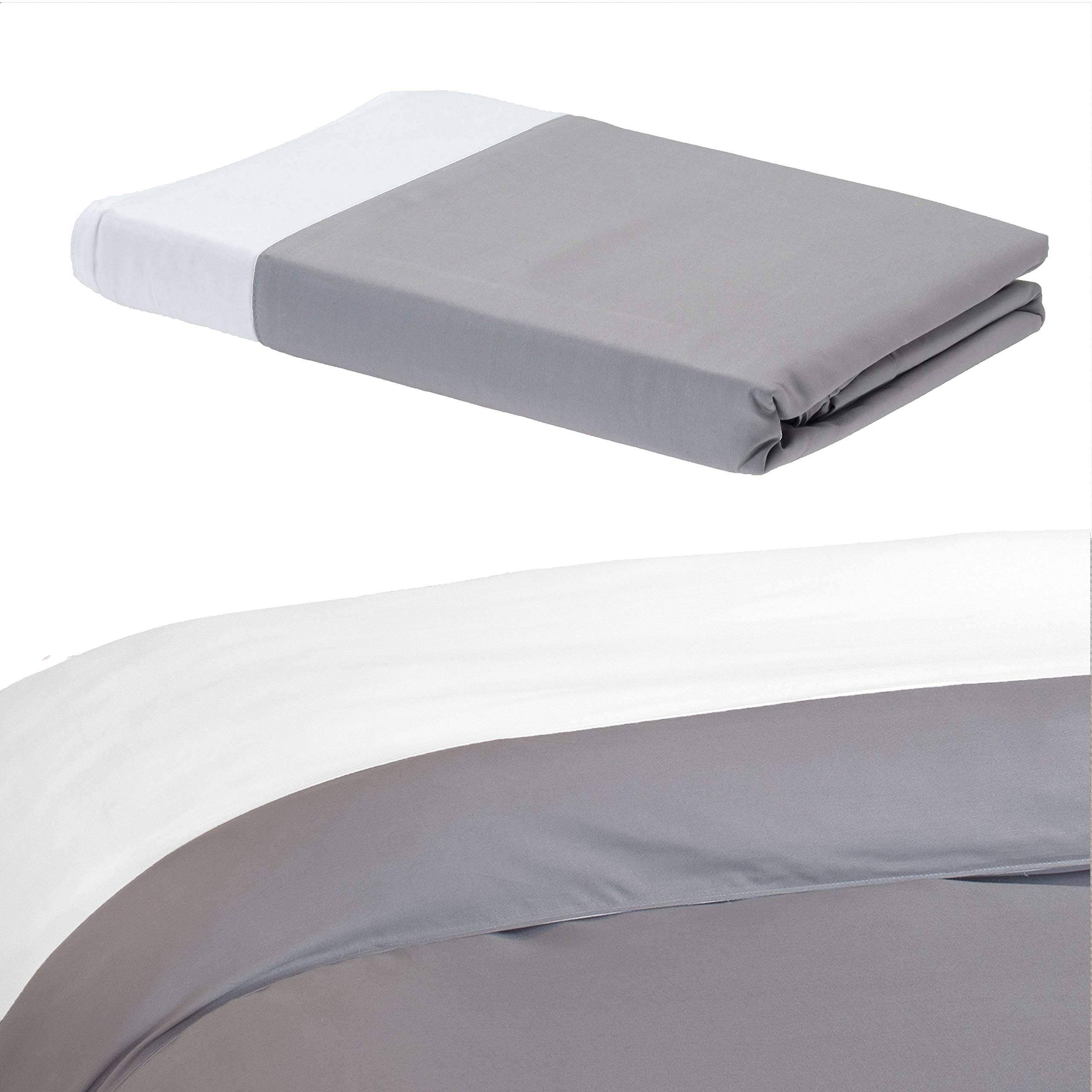 Bamboo Duvet COVER, Platinum/White, Full