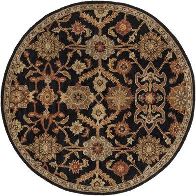 Essence Oriental Handmade Tufted Wool Black/Brown Area Rug Birch Lane Rug Size: Round 3&6x22