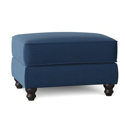 Birch Lane Woburn 31x22 Rectangle Standard Ottoman Body Fabric: Classic Indigo, Leg Color: Black Walnut