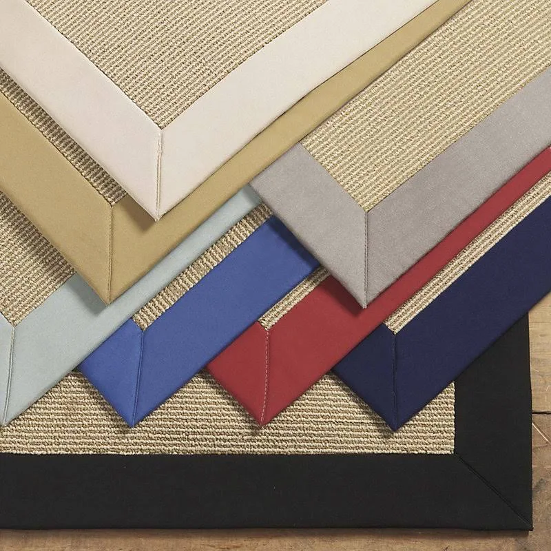 St. Tropez Indoor/Outdoor Rug - Sunbrella Solid Border Canvas Gray Sunbrella 4& x 6& - Ballard Designs