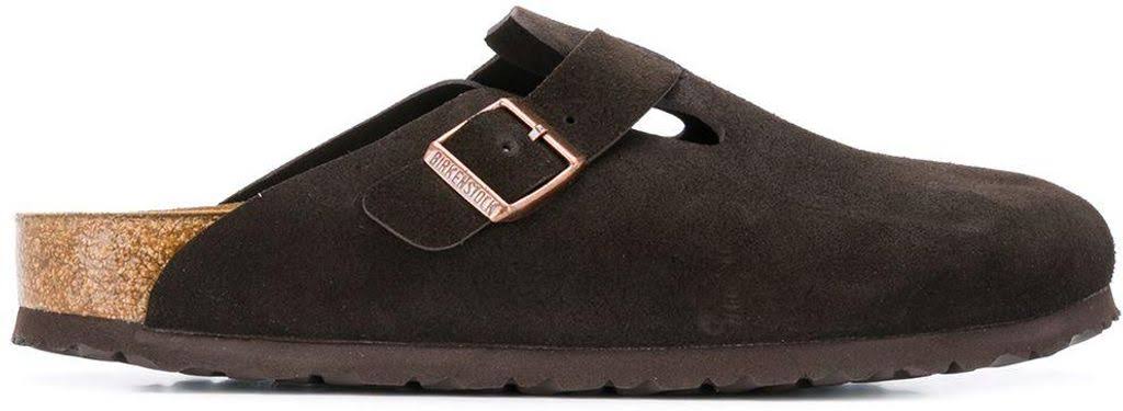 Birkenstock Boston Suede Leather Slippers - Brown - Slippers