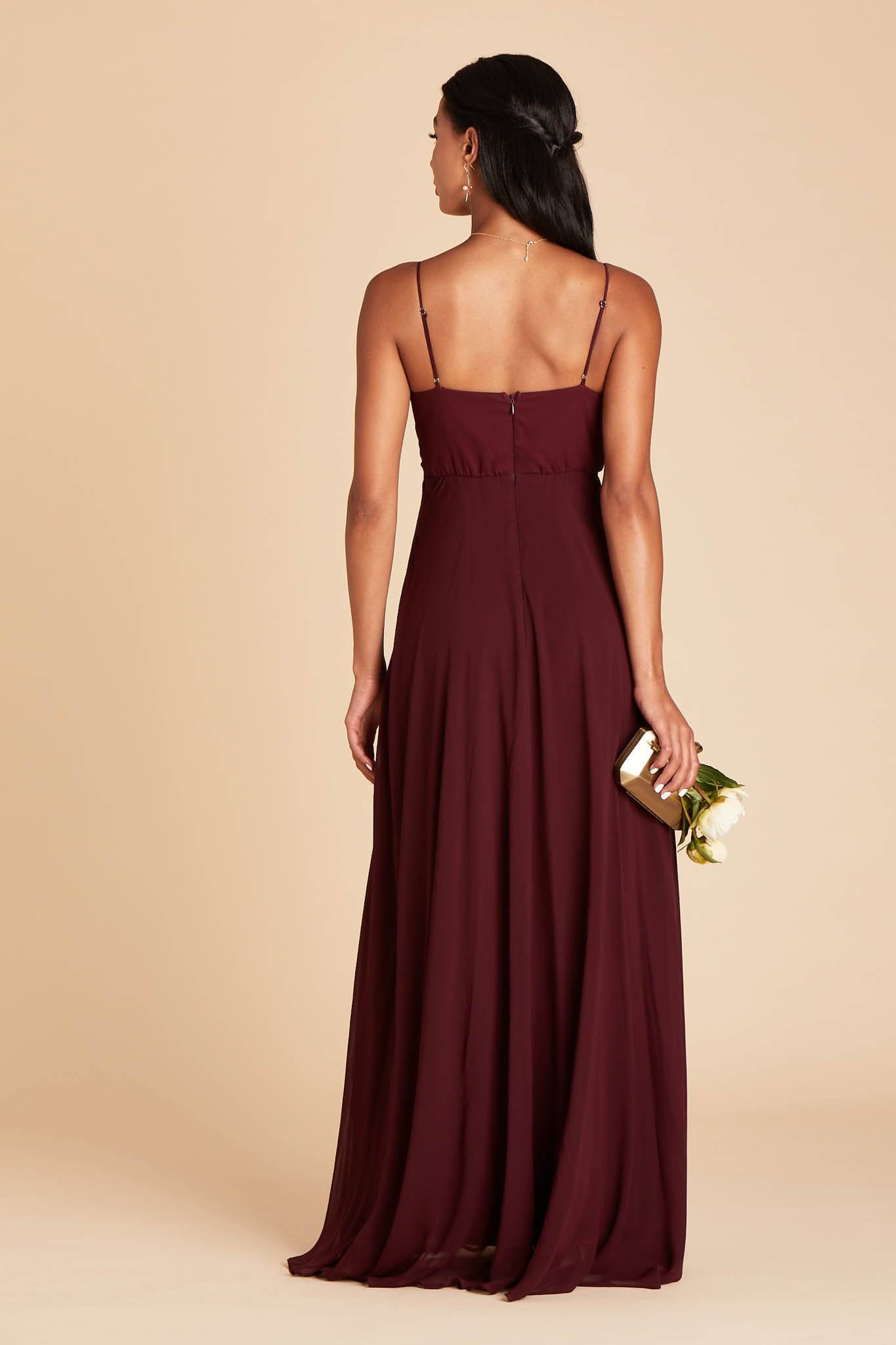 Birdy Grey Kaia Chiffon Bridesmaid Dress in Cabernet L / Cabernet