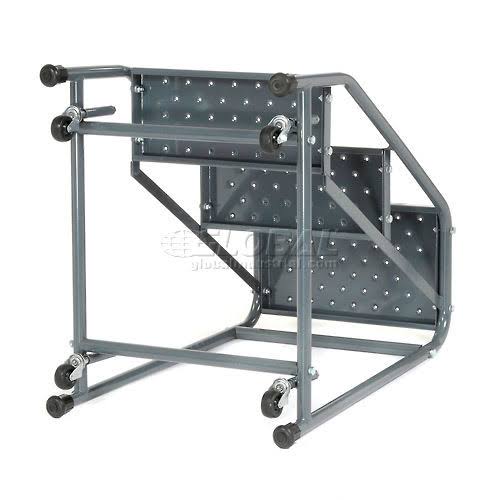 Perforated 16x22W 3 Step Steel Rolling Ladder 10x22D Top Step - 318P