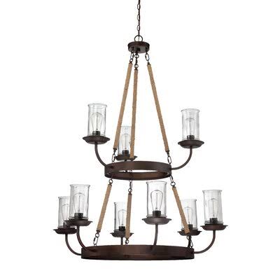 Beachcrest Home Sorrell 9-Light Shaded Chandelier