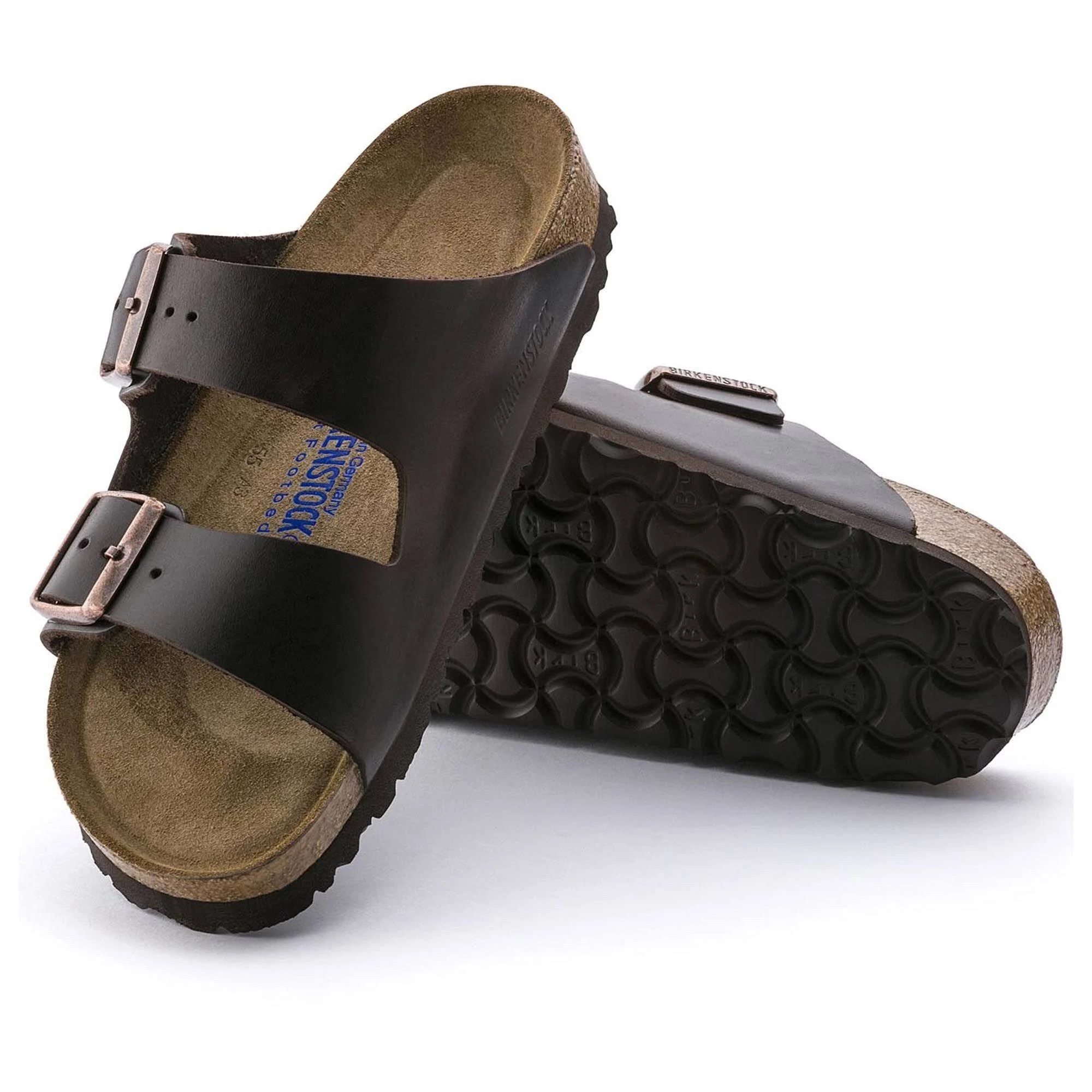 Birkenstock Arizona Soft Footbed Sandal - 38 - Brown Amalfi Leather