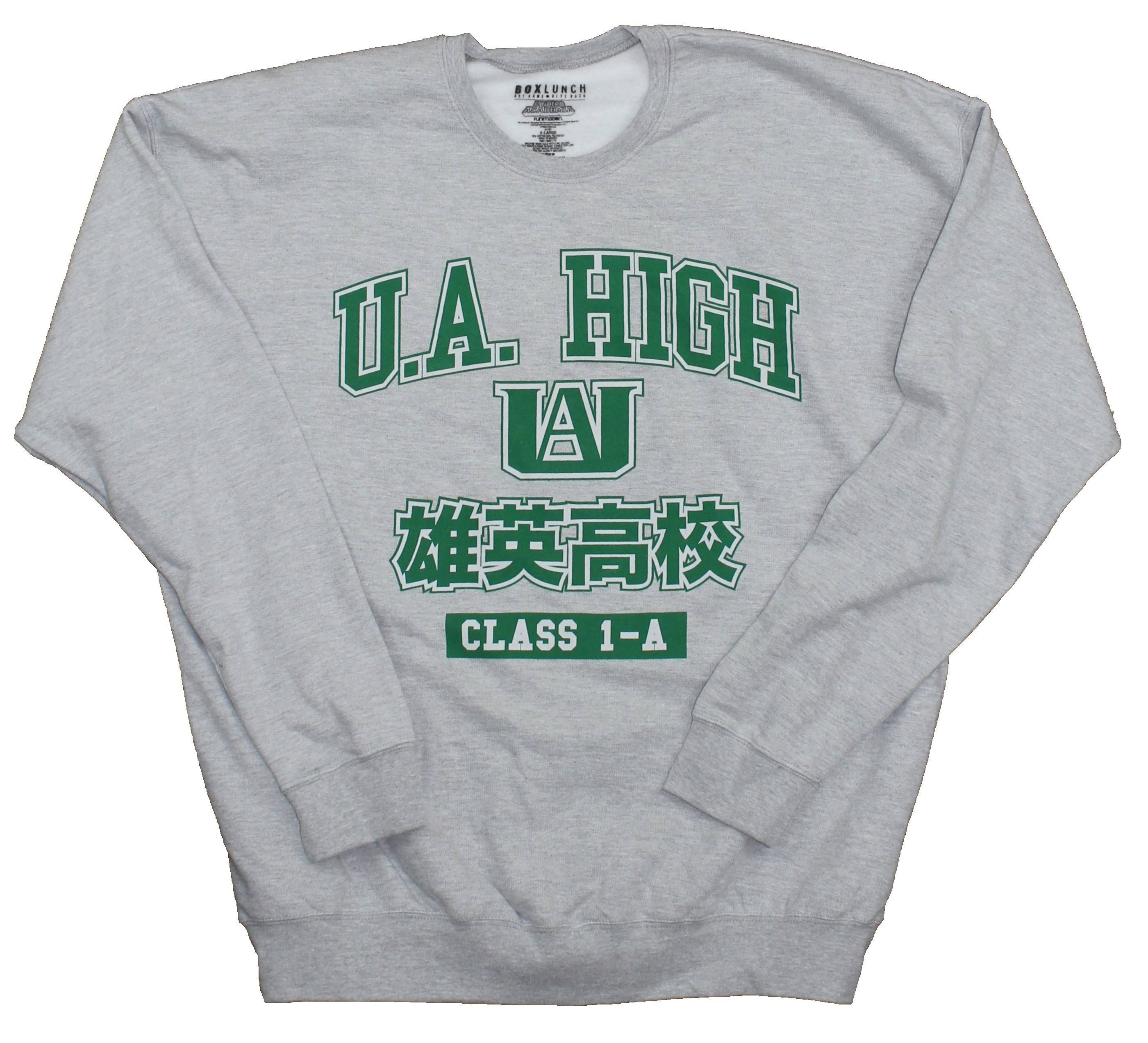 My Hero Academia Mens Crewneck Sweatshirt - u.a High Class 1-A Logo, X-Large