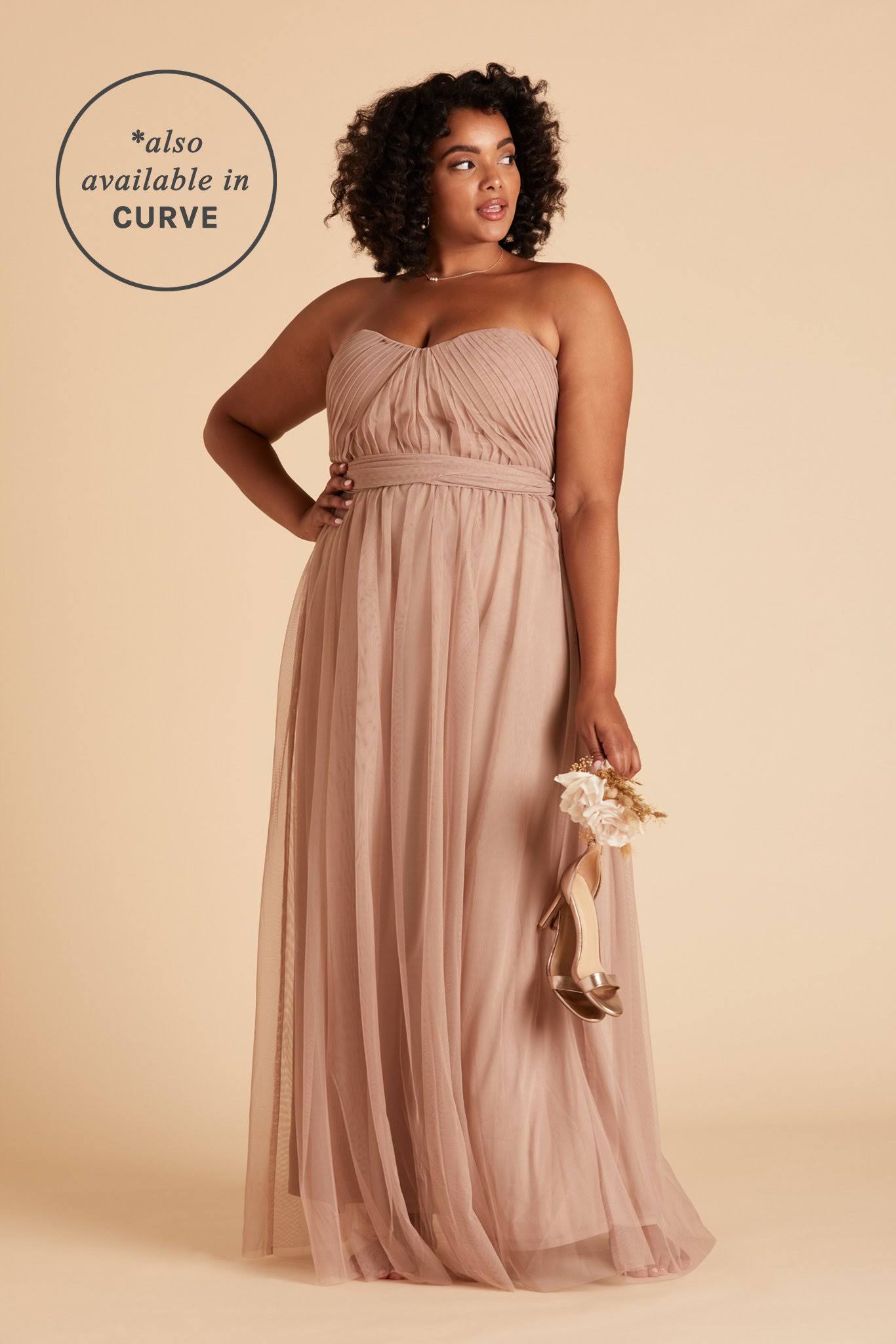 Birdy Grey Christina Convertible Tulle Bridesmaid Dress in Sandy Taupe M / Sandy Taupe