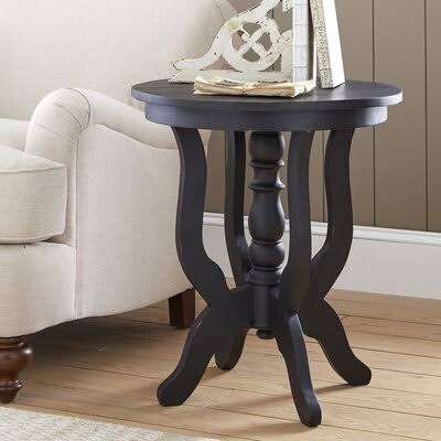 Birch Lane Darwin Solid Wood Pedestal Table Color: Black