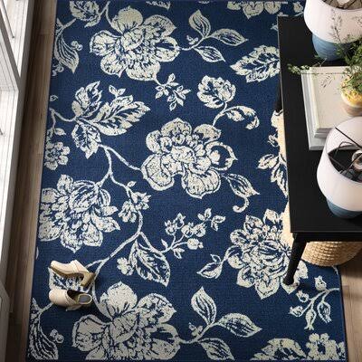 Kofi Floral Blue Indoor / Outdoor Area Rug Ophelia & Co. Rug Size: Runner 2&3x22 x 7&6x22
