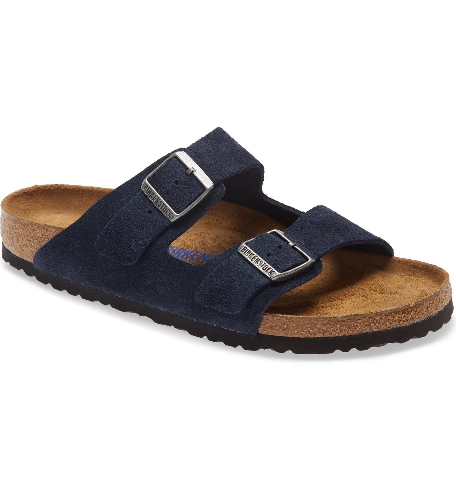 Birkenstock Arizona Soft Footbed Sandal - 41 - Black Amalfi Leather