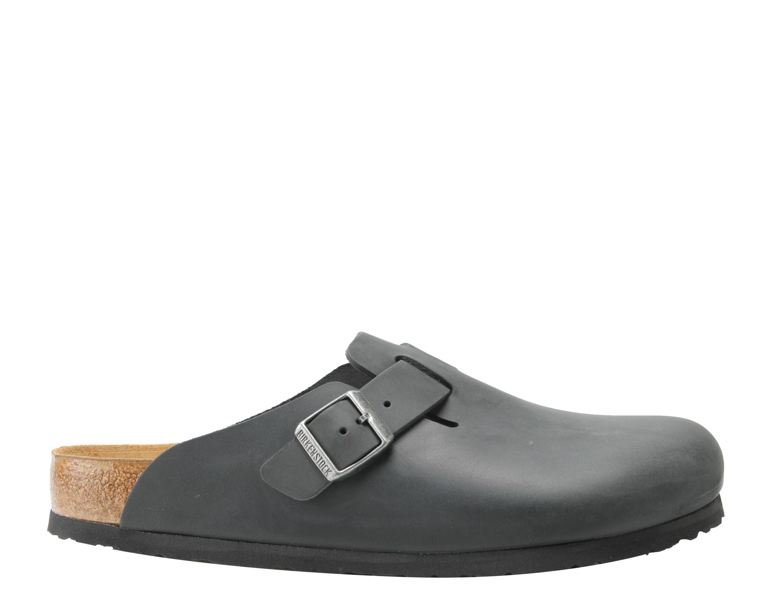 Birkenstock Boston Oiled Leather Black Clogs