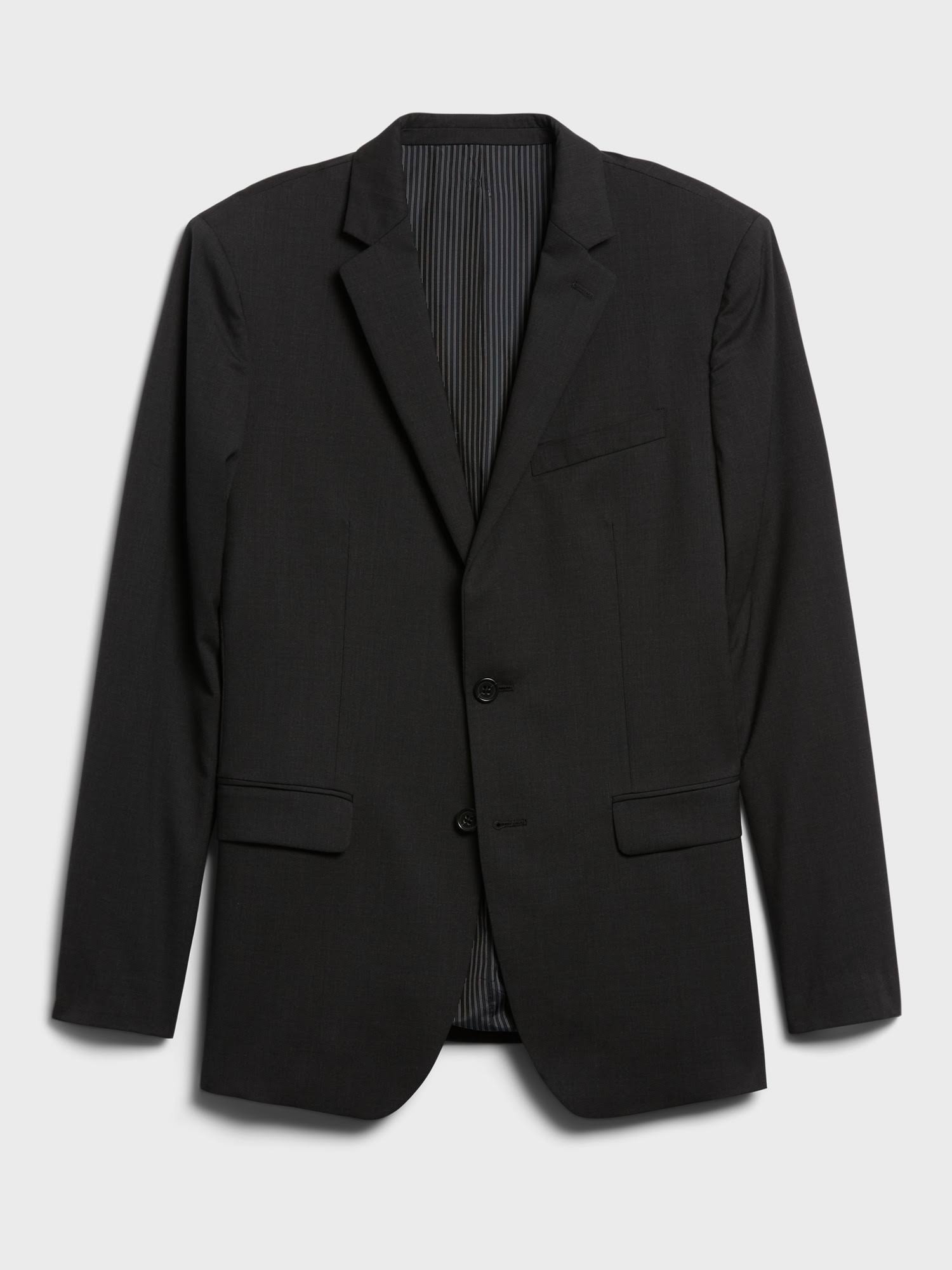 Banana Republic Men's Slim Solid Italian Wool Suit Jacket Charcoal Size 34 Regular