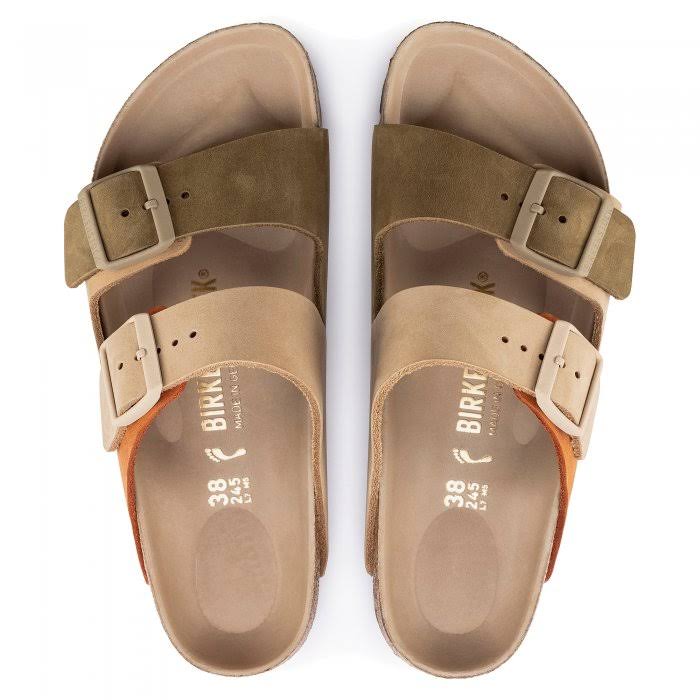 Birkenstock Arizona Split Hex Women's Shoes Sandcastle/Faded Khaki Nubuck : 40 (US Women's 9-9.5) Narrow