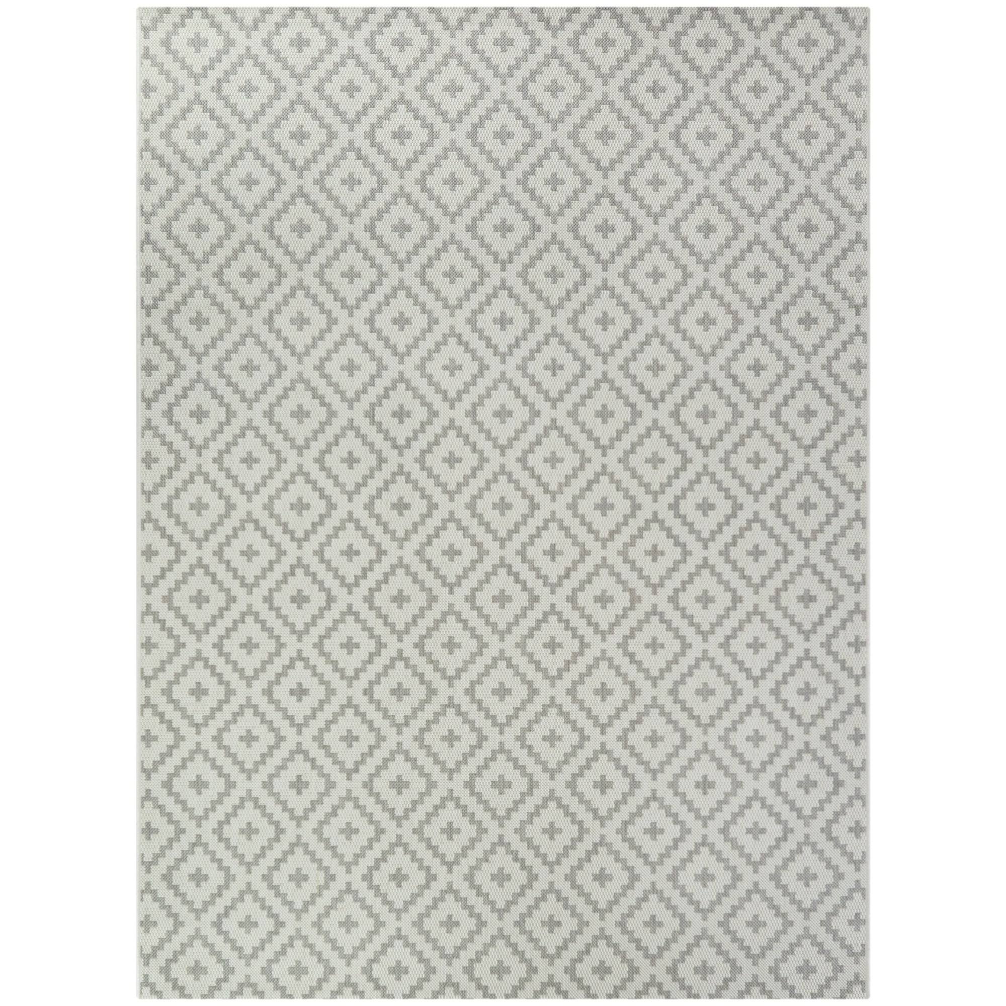 BALTA Cassady Grey 8 ft. x 10 ft. Diamond Trellis Indoor/Outdoor Area Rug