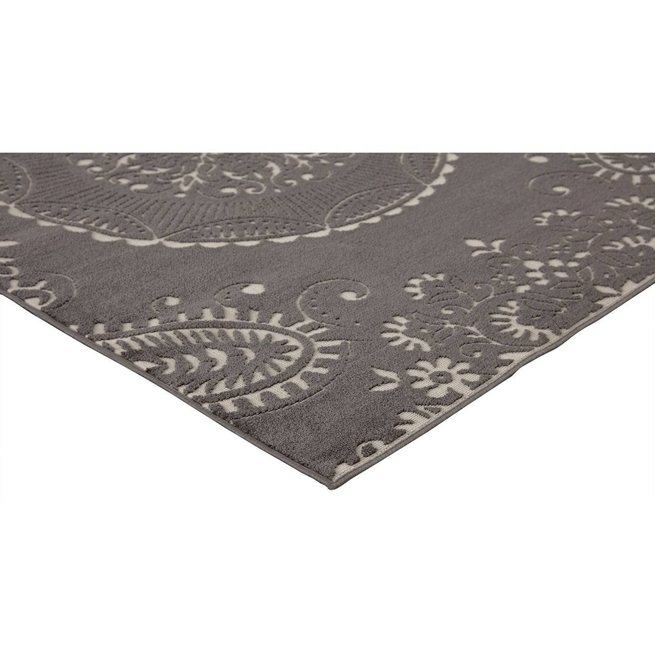 Meticulous Medallion Charcoal Grey Rug - 7'10 x 10'