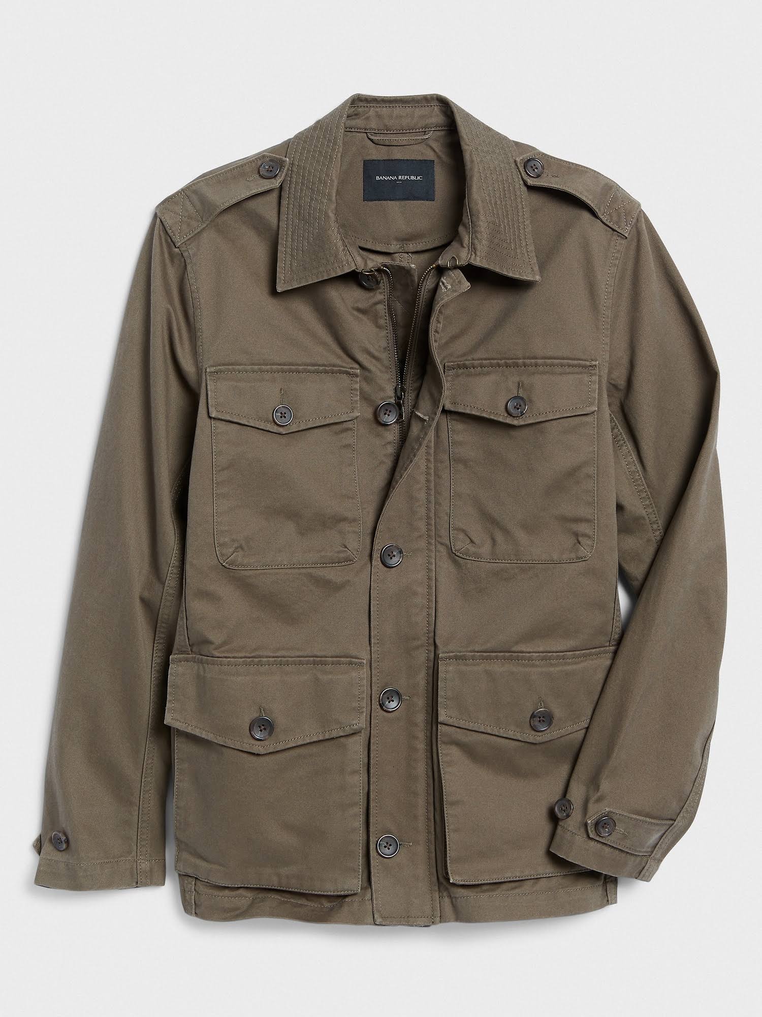 Banana Republic Factory men's 4-Pocket Field Jacket Fatigued Olive Regular Size M