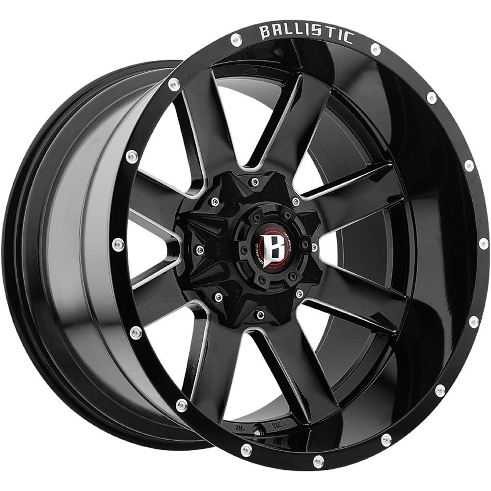 Ballistic - 959 Rage Gloss Black with Milled Windows (24x22 x 12