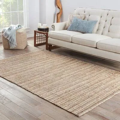 Caroline Handwoven Flatweave Almond Buff/Illusion Blue Area Rug Birch Lane Heritage