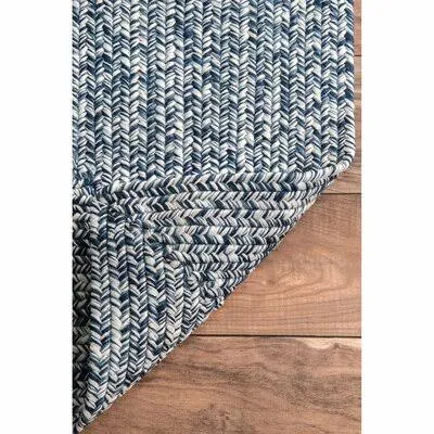Braided Handmade Braided Blue Area Rug Wade Logan Rug Size: Square 6&