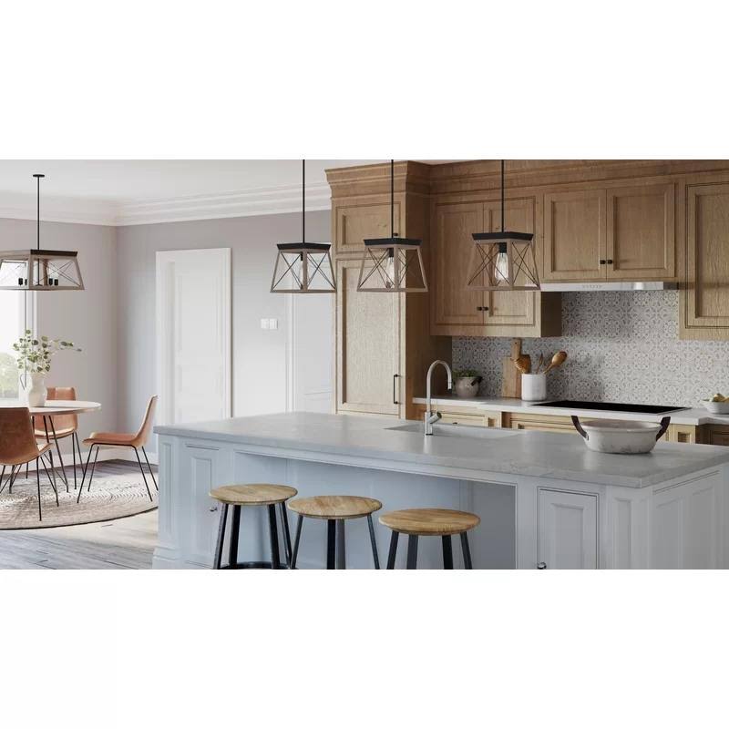 Delon 1 - Light Lantern Geometric Pendant Finish: Graphite