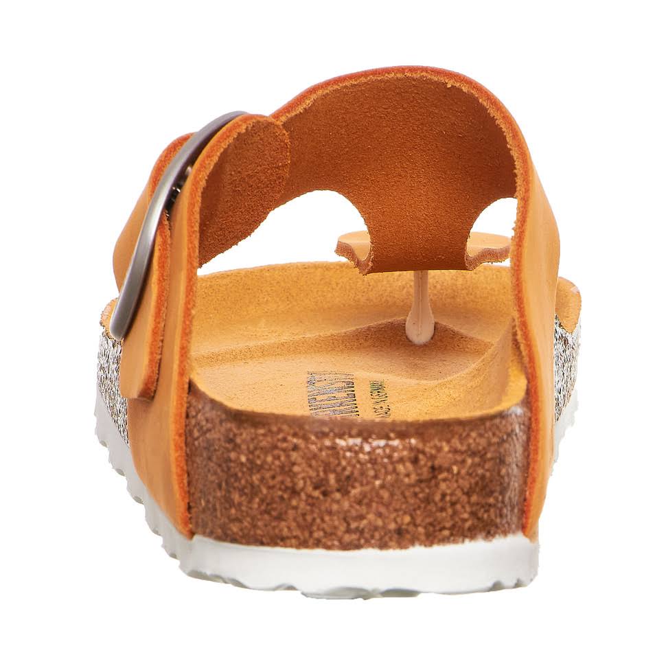 Birkenstock Gizeh Big Buckle Nubuck Leather Apricot Thong Sandals