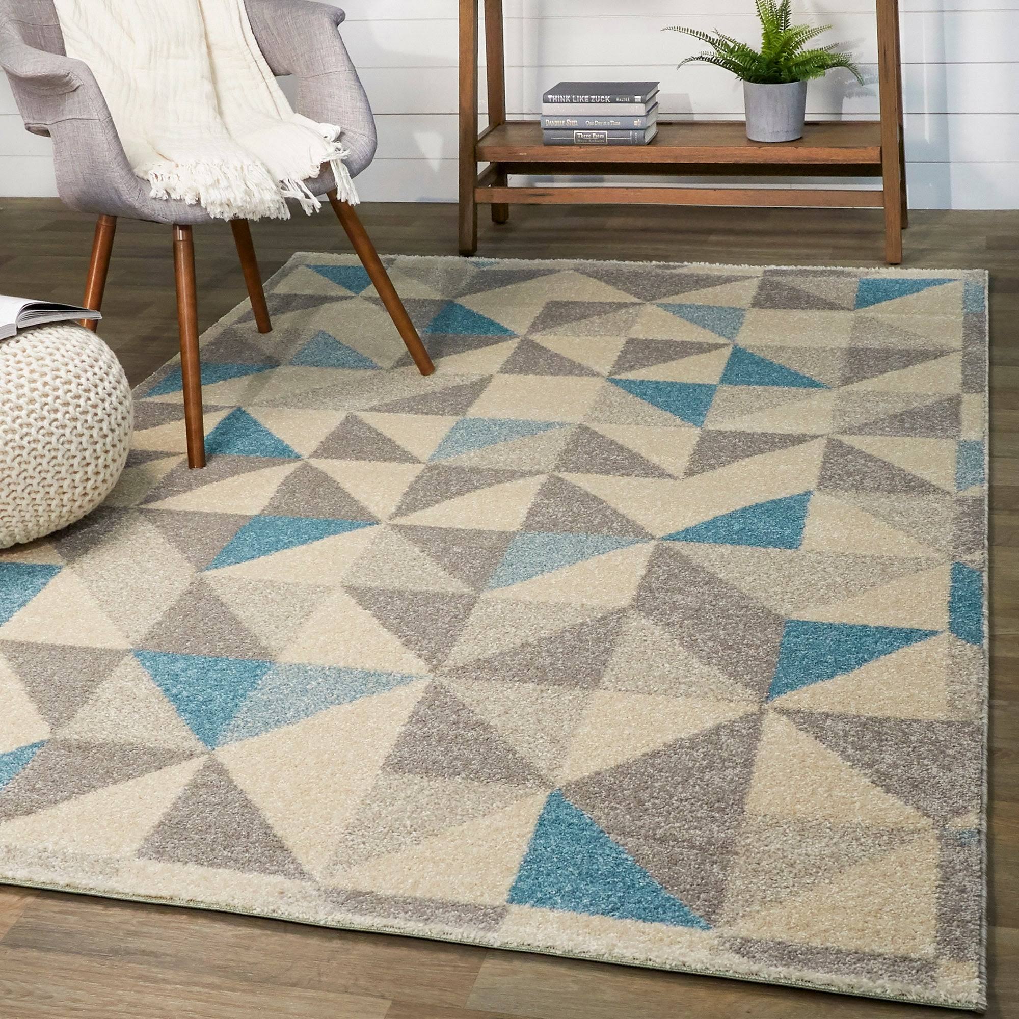 BALTA Larisa Blue 2 ft. x 7 ft. Geometric Runner Rug