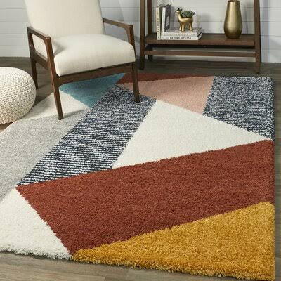 Elenora Shag Orange/Gray/Brown Rug George Oliver Rug Size: Runner 2&7