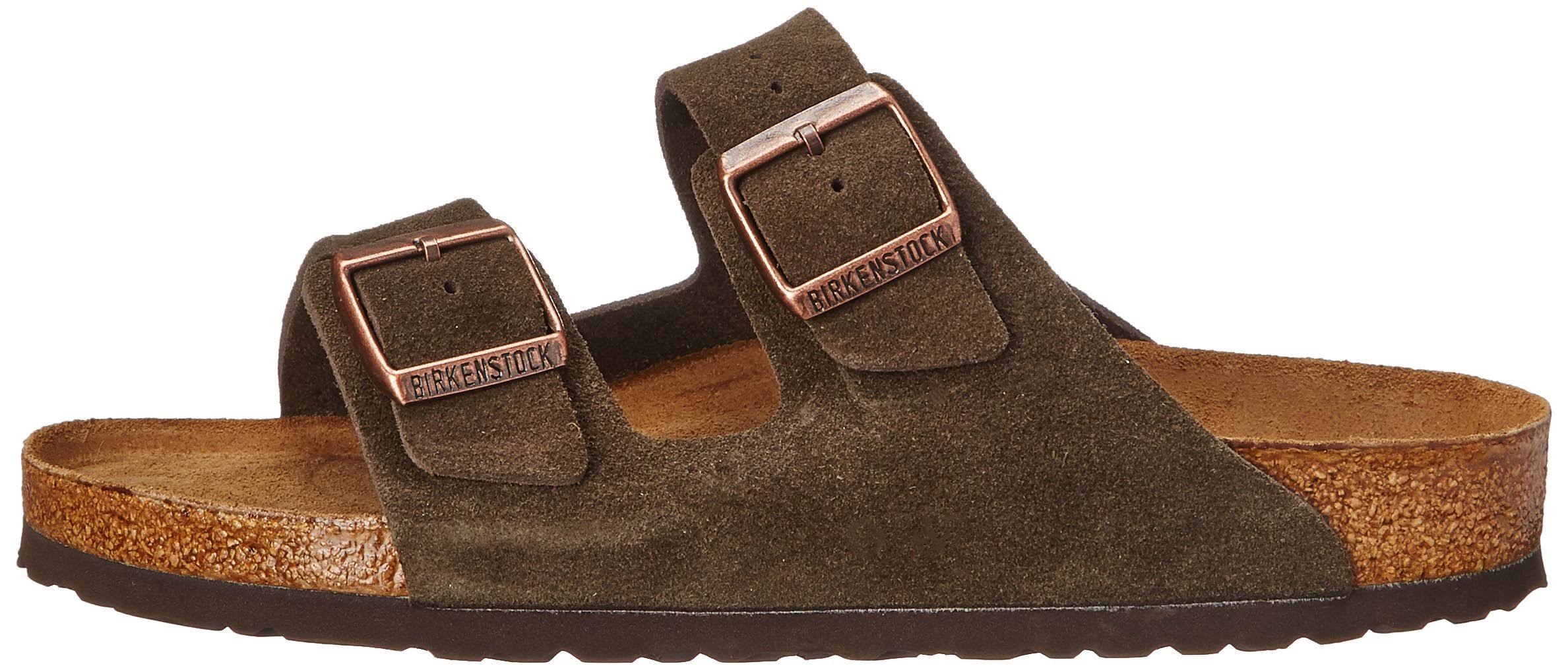 Birkenstock Unisex Arizona Suede with Soft Footbed Sandal, Mocha, M 6.5/W 8.5