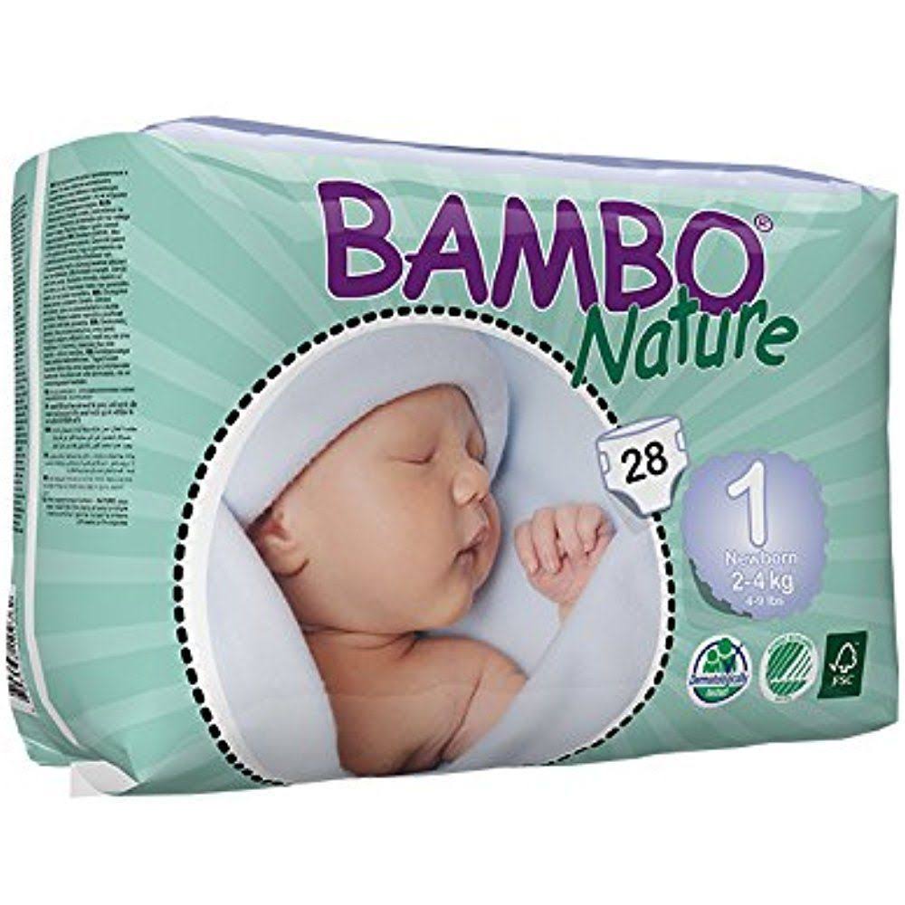 Bambo Nature Eco Friendly Baby Diapers Classic for Sensitive Skin, Size 1 (4-9 lbs), 28 Count